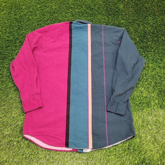 Vintage Roper Two-Toned Western Button Shirt Large 23x32 Baggy - Picture 2 of 13